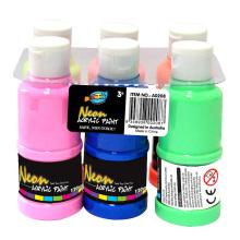 Venta al por mayor A0208 6 * 120 ml tela de neón pintura niños neón pintura acrílica conjunto de arte